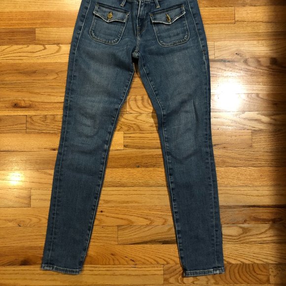 Womens Frame Denim Le Skinny de Jeanne Crop Burton Low Rise Blue Skinny Jeans 26 - Picture 6 of 11